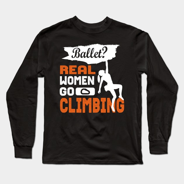 Climbing Rock Climber Climb Bouldering Gift Long Sleeve T-Shirt by Lomitasu